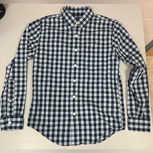 Abercrombie & Fitch Men’s XS Navy and Baby Blue Plaid Shirt